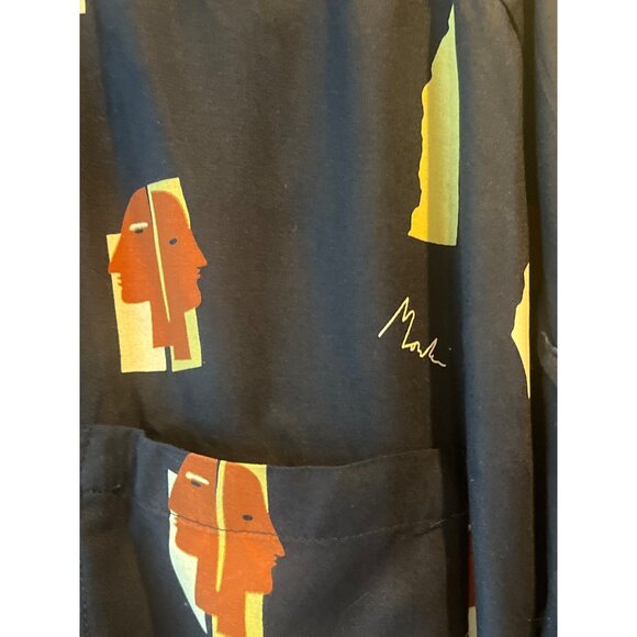 Monki Oversized Shirt in Face Print Sz M - Picture 4 of 10